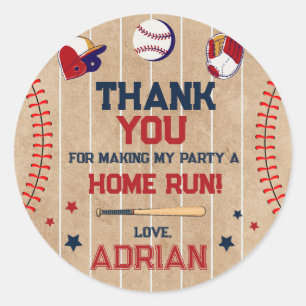 Rookie of the Year 1st Birthday Baseball  Classic Round Sticker