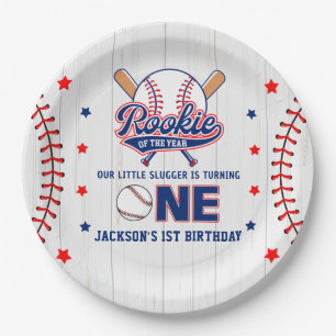 Rookie of the Year 1st Birthday Baseball Paper Plates