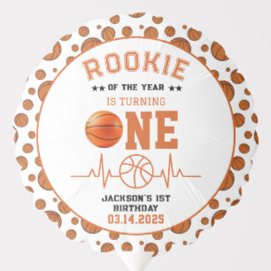 Rookie of the Year 1st Birthday Basketball  Balloon