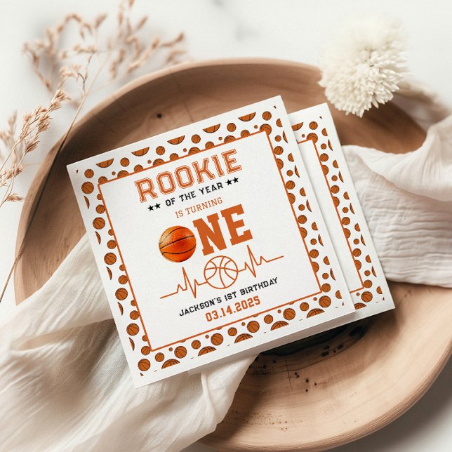 Rookie of the Year 1st Birthday Basketball  Napkins (Creator Uploaded)