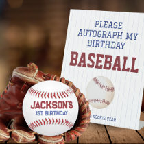 Rookie of The Year 1st Birthday Boy Baseball