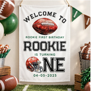 Rookie of the Year 1st birthday football  Banner