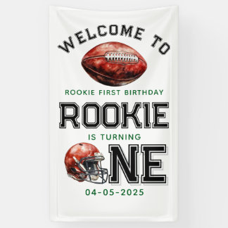 Rookie of the Year 1st birthday football  Banner