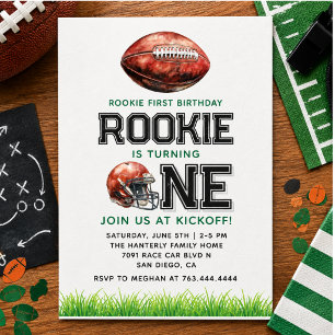 Rookie of the Year 1st Birthday Football Boy's Invitation