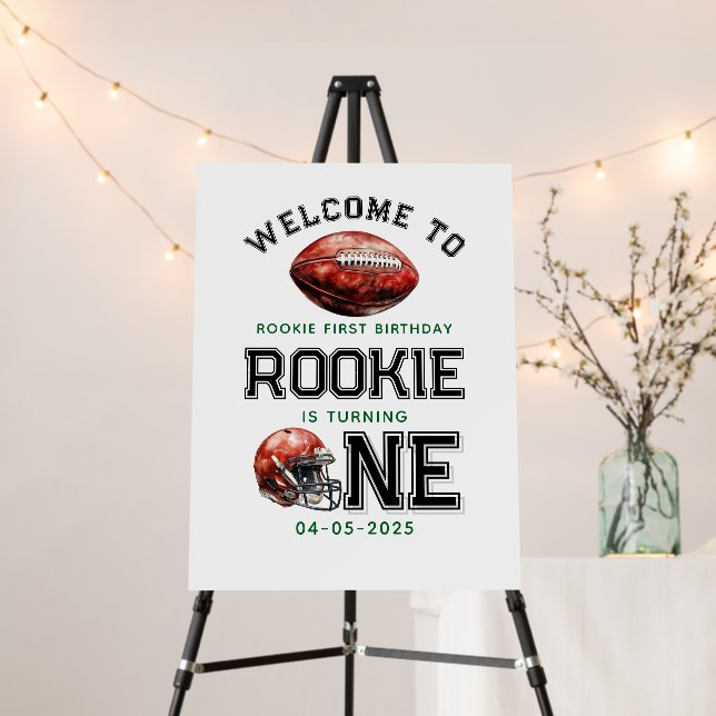 Rookie of the Year 1st birthday football  Foam Board (In Situ (Stand))