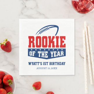 Rookie of the Year 1st Birthday Football Napkins