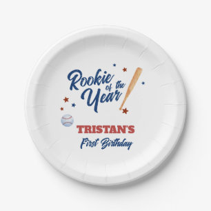 Rookie Of The Year 1st Birthday Paper Plates