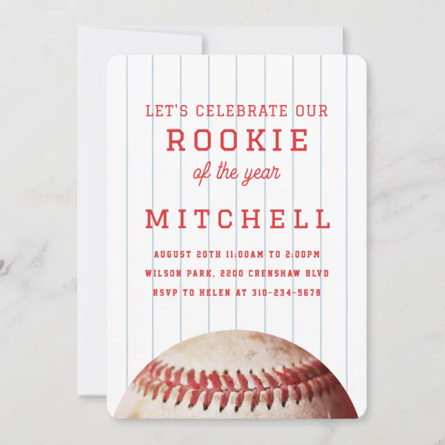 Rookie of the year 1st Birthday Party Invitation | Zazzle