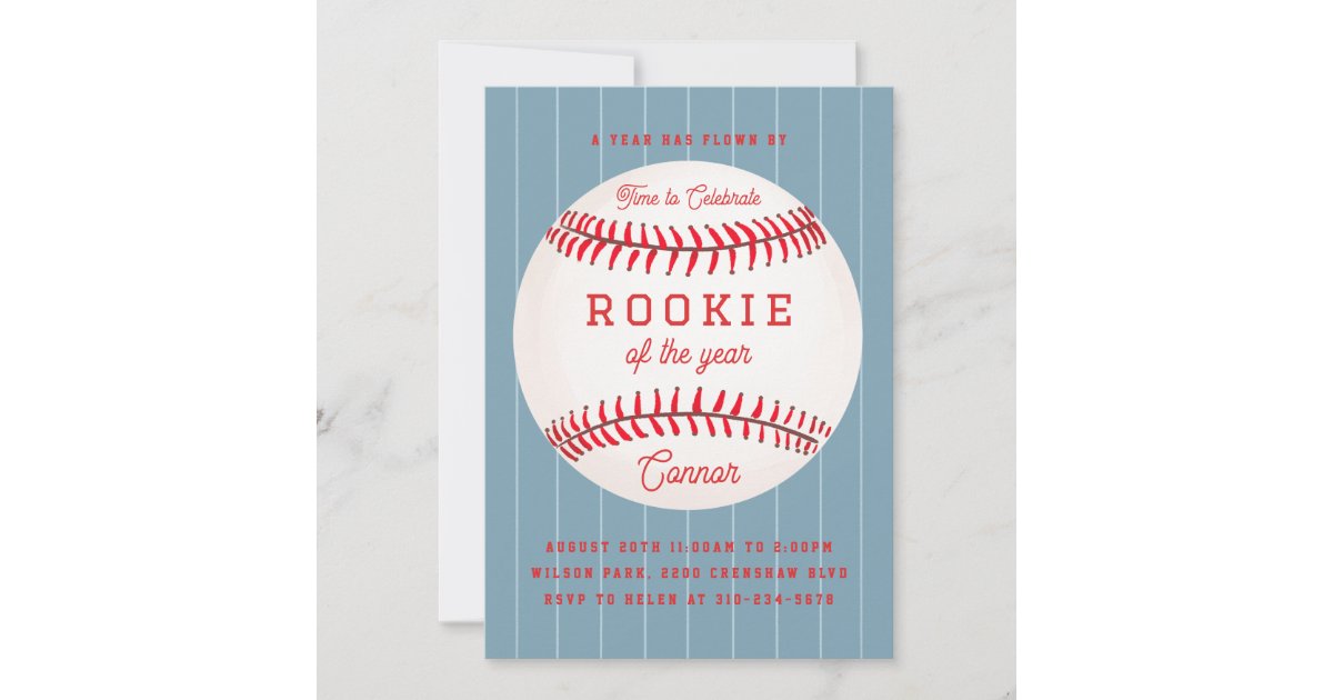 Rookie of the year 1st Birthday Party Invitation | Zazzle