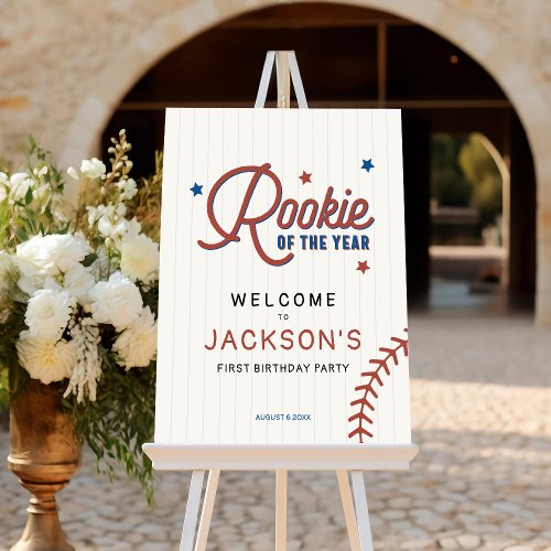 Rookie of the Year 1st Birthday Party Welcome Sign