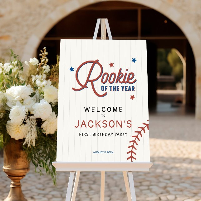 Rookie of the Year 1st Birthday Party Welcome Sign (Creator Uploaded)