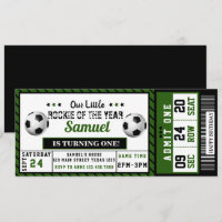 Rookie of the Year 1st Birthday Soccer Ticket