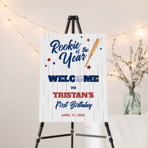 Rookie Of The Year 1st Birthday Welcome Sign