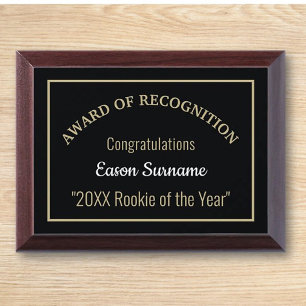 Rookie of the Year Award Plaque