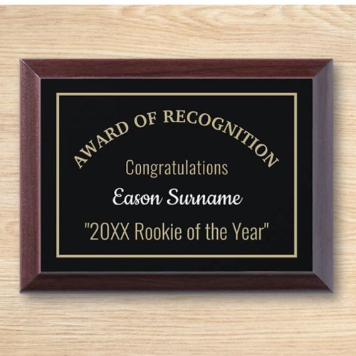 Rookie of the Year Award Plaque