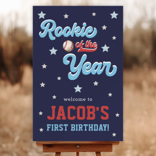 Rookie of the Year Baseball 1st Birthday Foam Board
