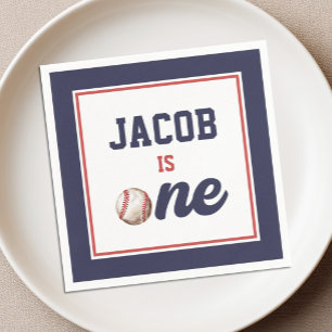 Rookie of the Year Baseball 1st Birthday Napkins