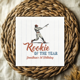 Rookie of the Year Baseball 1st Birthday Napkins