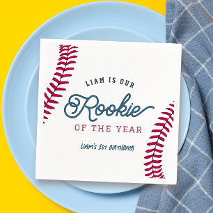 Rookie of the Year Baseball 1st Birthday Napkins