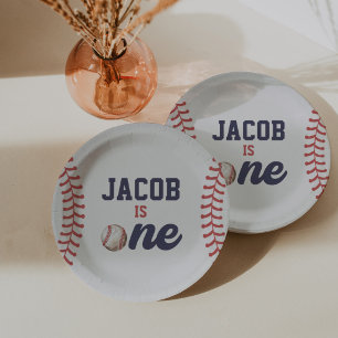 Rookie of the Year Baseball 1st Birthday Paper Plates