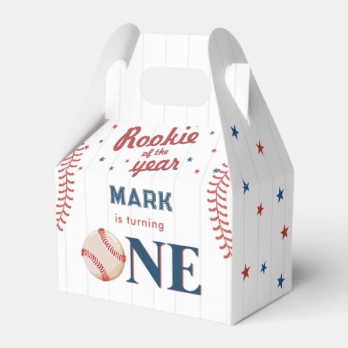 Rookie of the Year Baseball 1st Birthday Party Favor Boxes