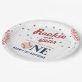 Rookie of the Year Baseball 1st Birthday Party Paper Plates | Zazzle