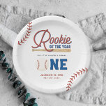 Rookie of the Year Baseball 1st Birthday Party Paper Plates<br><div class="desc">Rookie of the Year Baseball 1st Birthday Party Paper Plates</div>