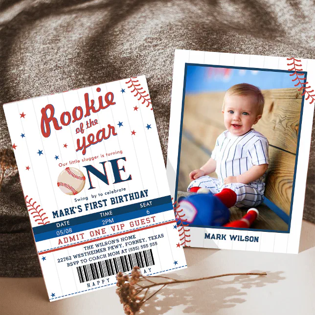 Rookie Of The Year Baseball 1st Birthday Photo Invitation Zazzle Rookie Of The Year Baseball 1st Birthday Photo Invitation R Vsxwfz 644.webp