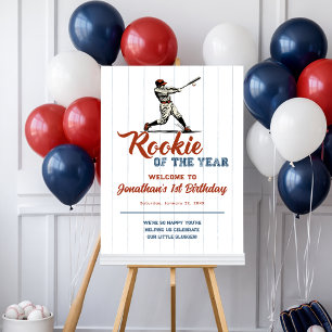 Rookie of the Year Baseball 1st Birthday Welcome Foam Board