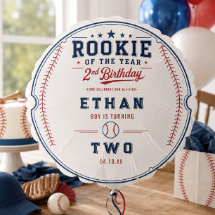 Rookie of the Year Baseball 2nd Birthday Kids Balloon