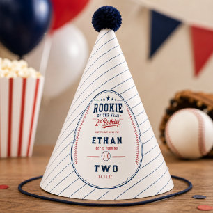 Rookie of the Year Baseball 2nd Birthday Kids Party Hat