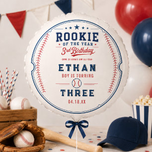Rookie of the Year Baseball 3rd Birthday Party Balloon