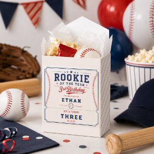 Rookie of the Year Baseball 3rd Birthday Party Favor Boxes