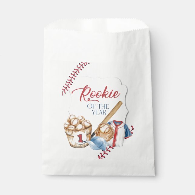 Rookie of the Year, Baseball Birthday, One  Favor Bag (Front)
