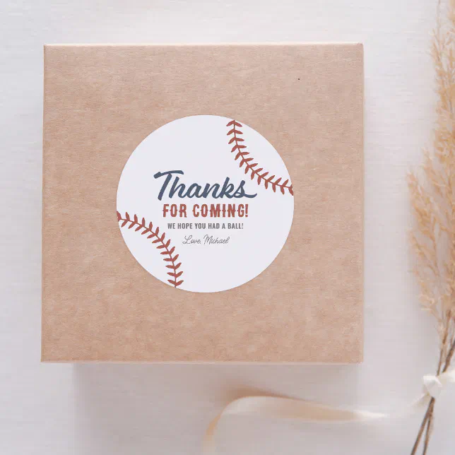 Rookie of the Year Baseball Birthday Party Classic Round Sticker | Zazzle