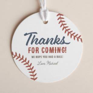 Baseball MLB Birthday Favor Thank You Gift Tags 10 ea Personalized