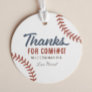 Rookie of the Year Baseball Birthday Party Favor Tags