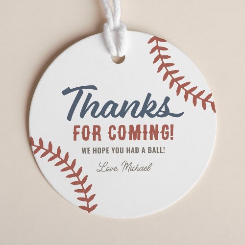 Rookie of the Year Baseball Birthday Party Favor Tags