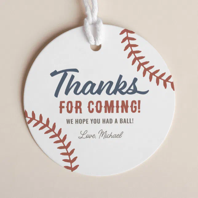 Rookie of the Year Baseball Birthday Party Favor Tags | Zazzle