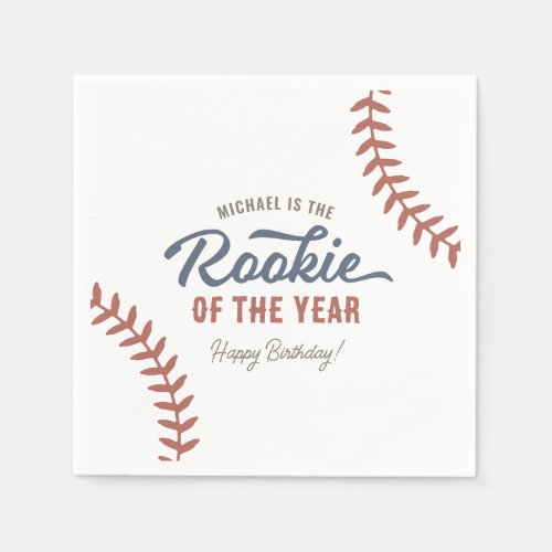 Rookie of the Year Baseball Birthday Party Napkins