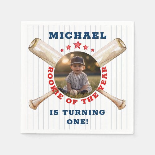 Rookie Of The Year Baseball Birthday Party Napkins