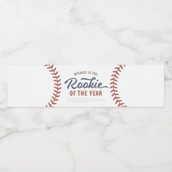 Rookie Of The Year First Birthday Water Bottle Labels Template, Baseball Party Favors, Boy 1st Birthday Decor, Printable Water Bottle Labels