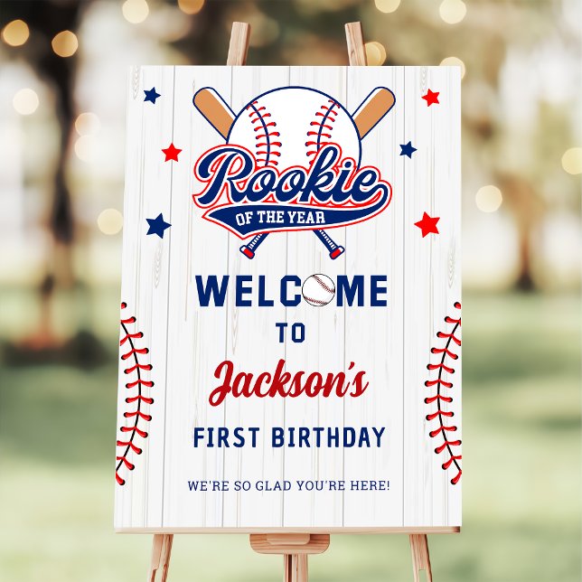 Rookie of the Year Baseball Birthday Welcome Foam Board (Creator Uploaded)