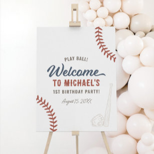 Rookie of the Year Baseball Birthday Welcome Sign