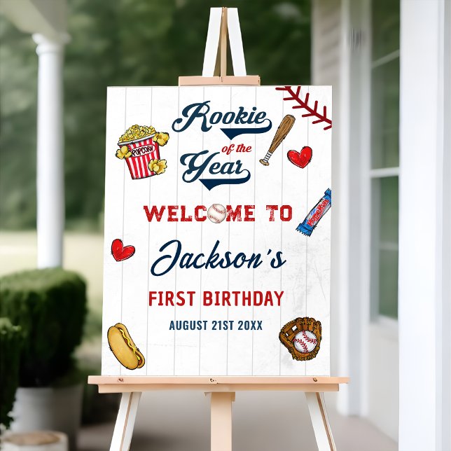 Rookie of the Year Baseball Birthday Welcome Sign (Creator Uploaded)
