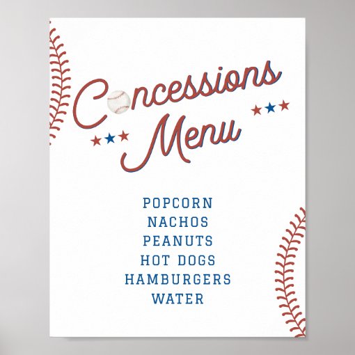 Rookie of the Year Baseball Concession Stand Sign Zazzle