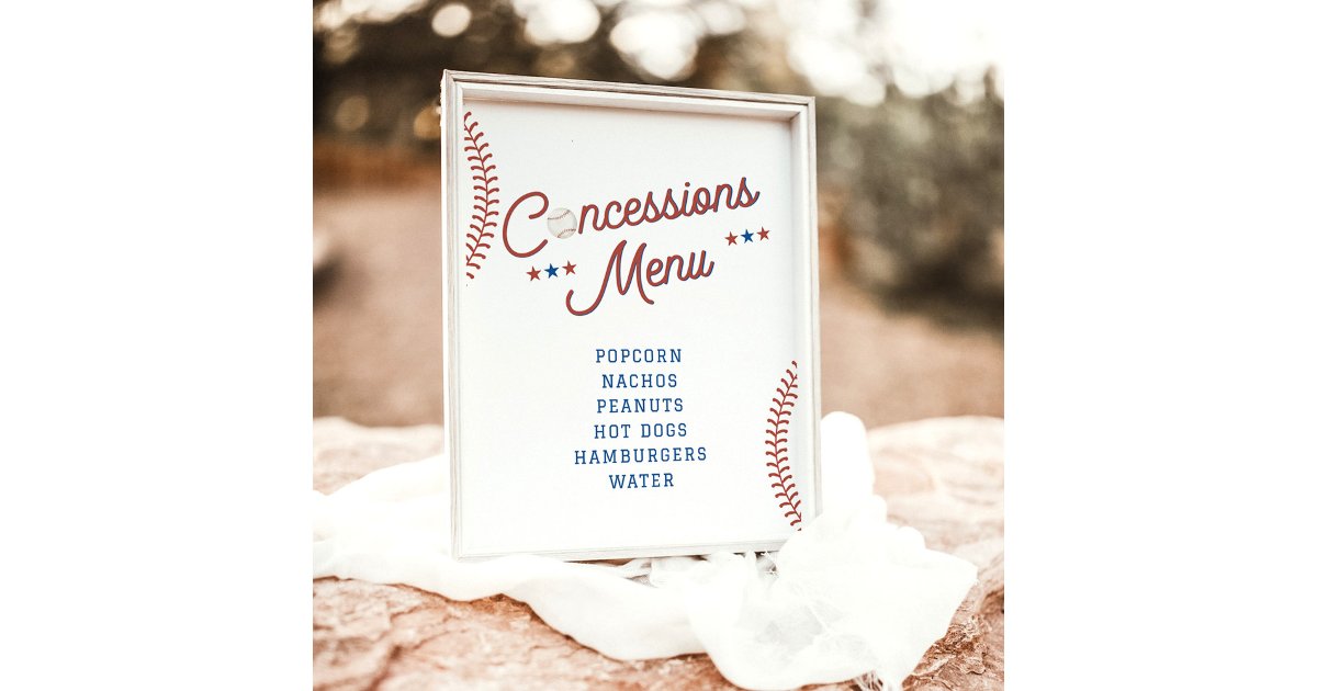 Rookie of the Year Baseball Concession Stand Sign | Zazzle