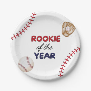 Rookie Of The Year Baseball Design Birthday Party Paper Plates
