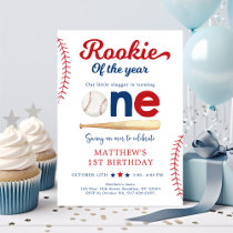 Rookie of the Year Baseball First Birthday Invitation