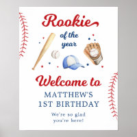 Rookie of the Year Baseball First Birthday Welcome